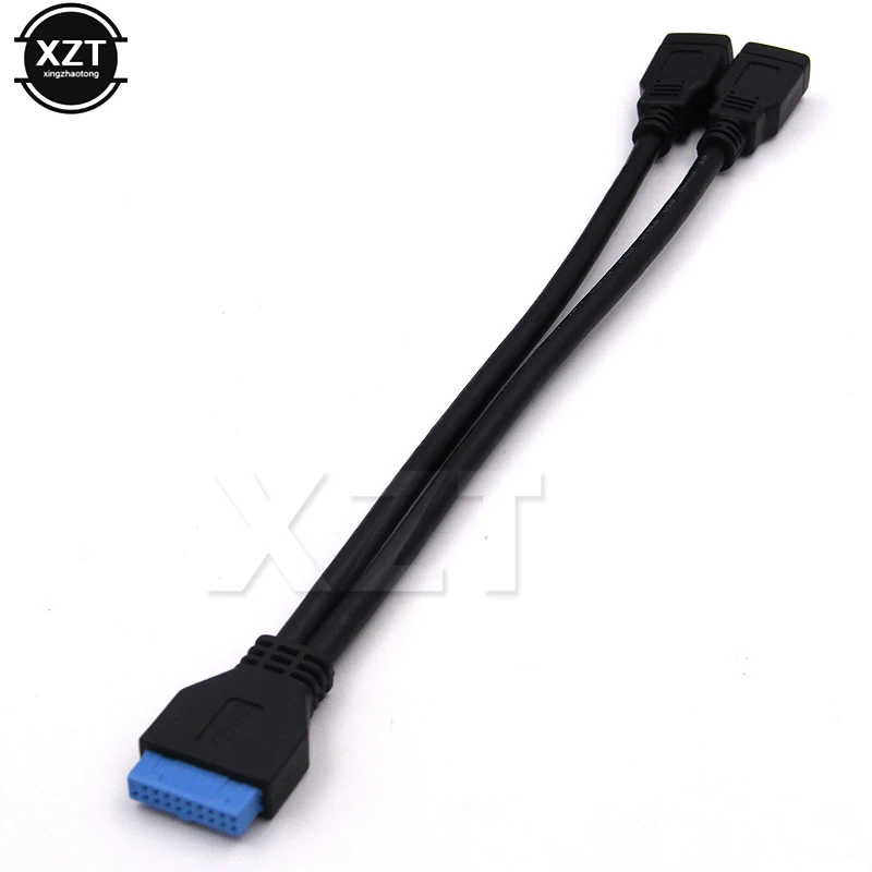 1pc Dual USB 3.0 Ports Female To Motherboard 20 Pin Box Header pin