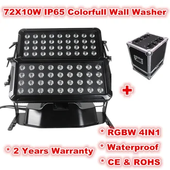

(1pcs+1 flight case) Double Head 72x10W RGBW Quad-color City Color LED Wall Washer Light outdoor stage lighting