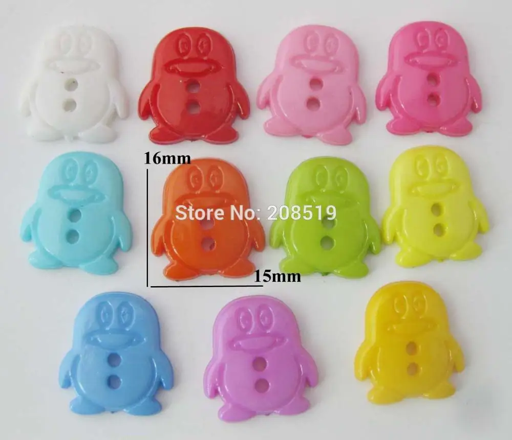 NBNLLS penguin animal buttons multicolors 150 pieces baby shirt button