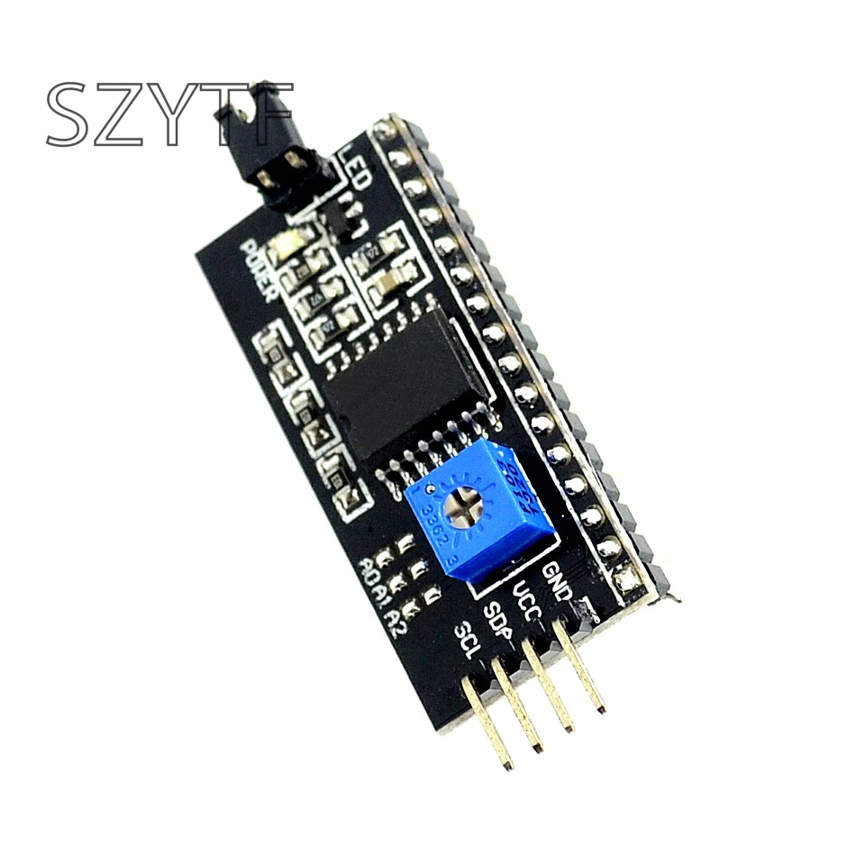 

Adjustable Backlight of Interface Module IIC I2C TWISPI Serial Board Module Port for 1602 LCD Display for Arduino UNO