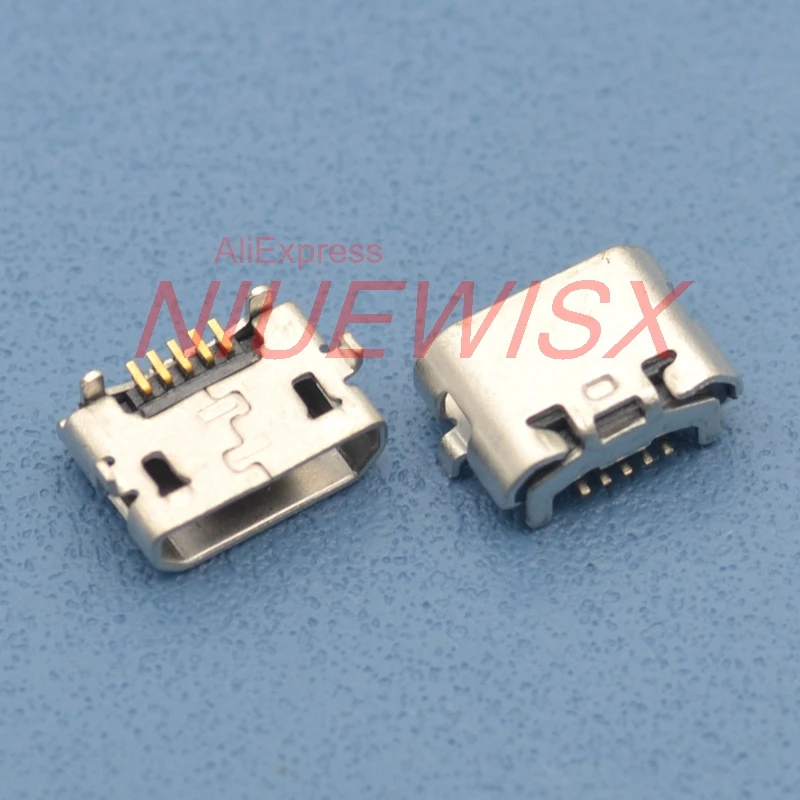 

10pcs micro USB 5pin jack Reverse Ox horn flat mouth plate socket Female socket USB connector Ox horn short needle mini usb