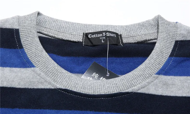 Cotton T-shirts Men Long Sleeve Mens TShirt Spring Autumn Brand Striped Male T shrits Dress Global Shopping Festival Drop-Ship d 04