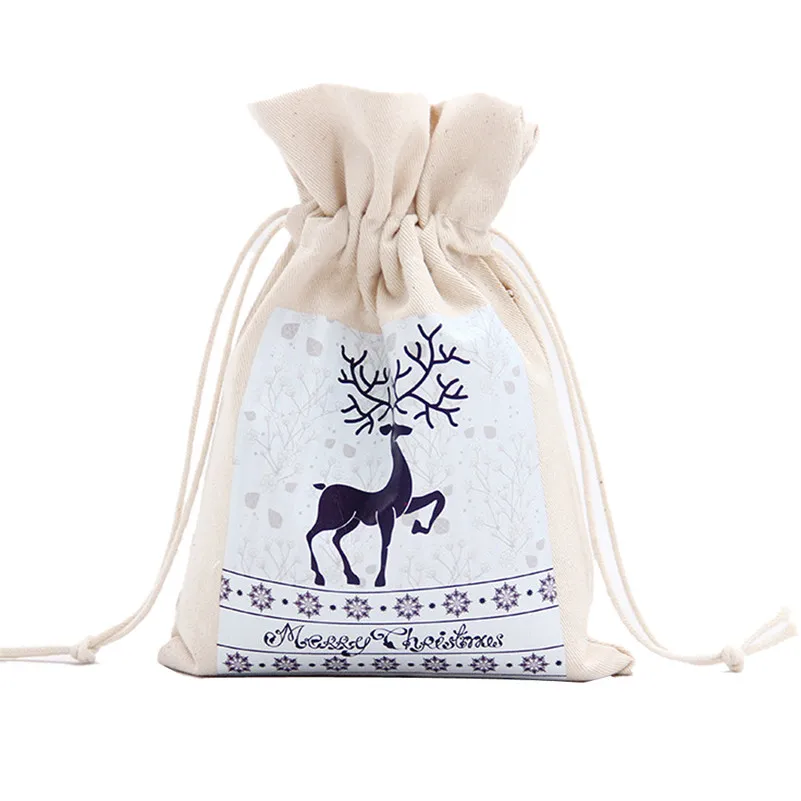 Drawstring Bags Christmas Small Gift Bags Printing Drawstring Beam Port font b Storage b font Gift