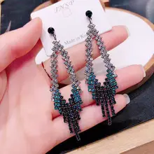 long tassel needle earrings korean fashion rhinestone earrings luxury big earrings drop earrings jewelry long tassel needle earrings korean fashion rhinestone earrings luxury big earrings drop earrings jewelry