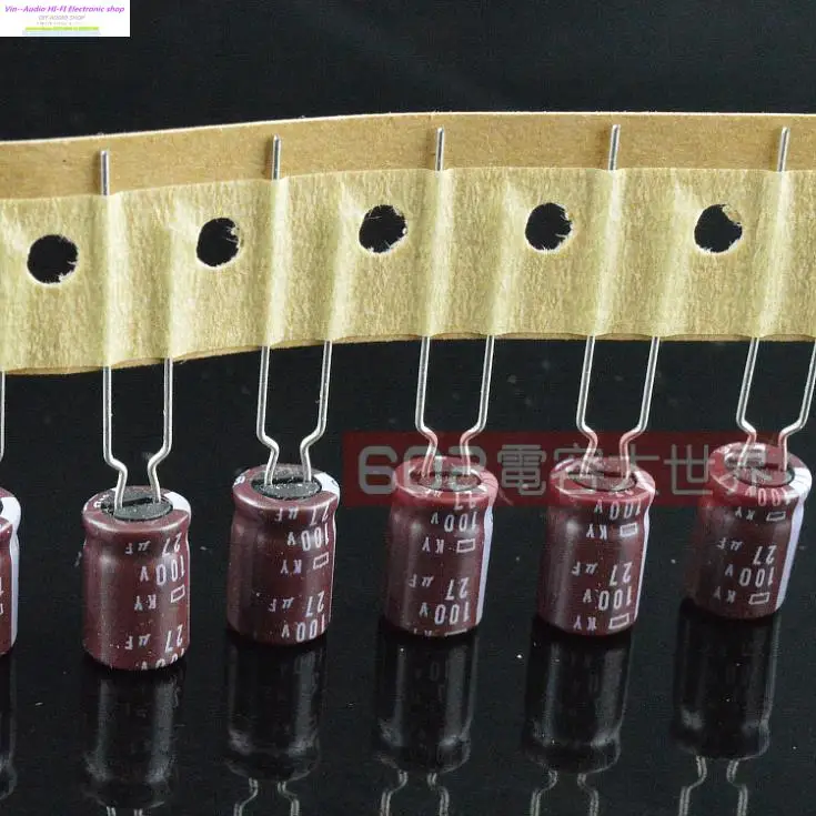 20pcs The original NIPPON 100v27UF Electrolytic Capacitor 27UF 100V 8 11 105 KY series Free shipping