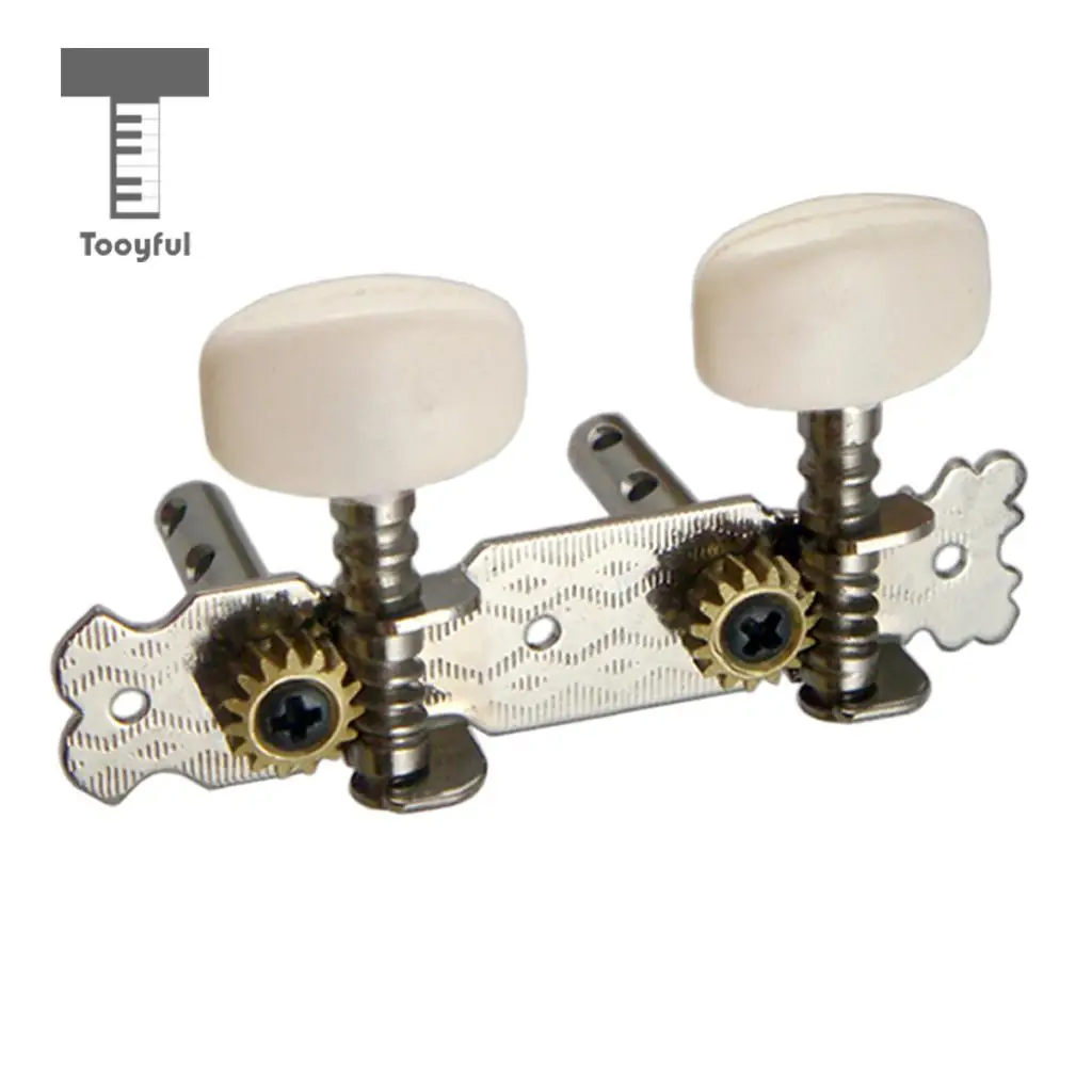Tooyful 2R2L Tuning Pegs Machine Heads Tuner with Cream Button for Ukulele Classical Guitar 4 String