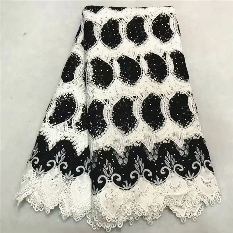 Popular Mesh Water Soluble Lace Colorful African Embroidered Cord Guipure Fabric For Dress With Stones High Quality ZQ70-2 | Дом и сад