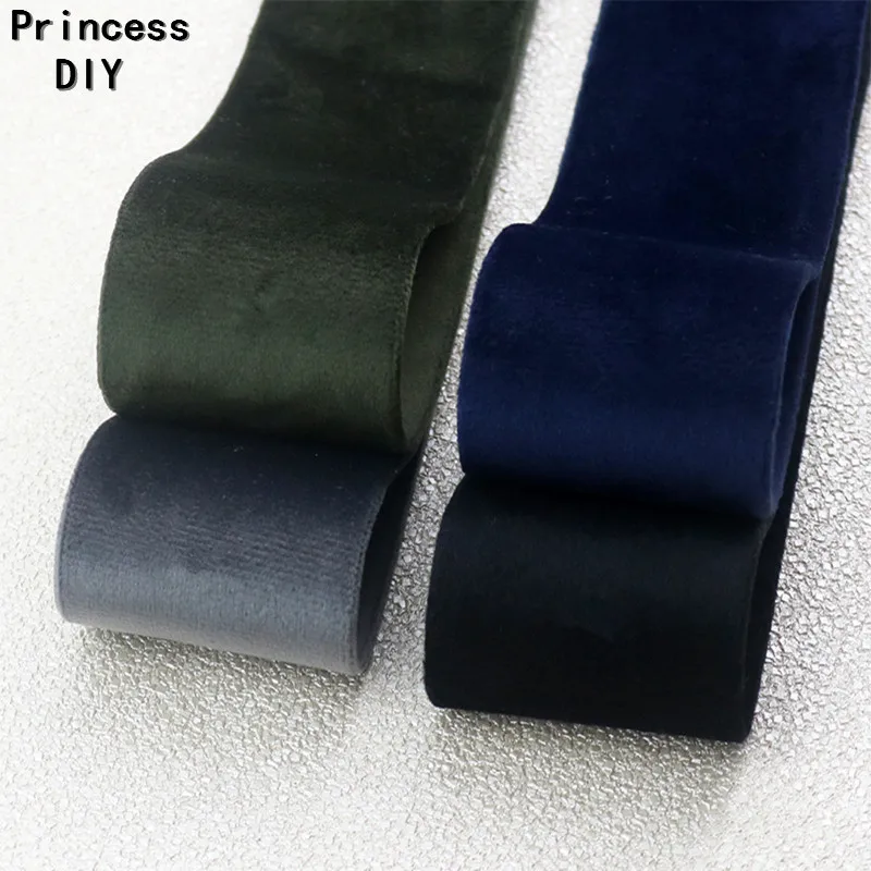 

5Meter/Lot 10 25 50mm High Quality Thick Winter Ribbon Velvet Solid Fall Riband DIY Hair Bow Accessory Choker Collar Material
