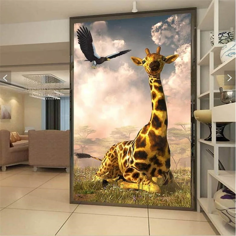 beibehang papel de parede 3D Custom Wallpaper Fresco Wall Sticker Giraffe Eagle Entrance wall paper Living Room TV 3d Landscape stardust periodic table bath mat entrance doormat rugs living room absorbent carpet for bathroom mat