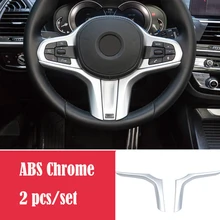 Для BMW X3 G01 X4 G02 ABS Пластик хромированная Автомобильная оплетка рулевого колеса Кнопка полоска для автомобильной двери рамы накладка
