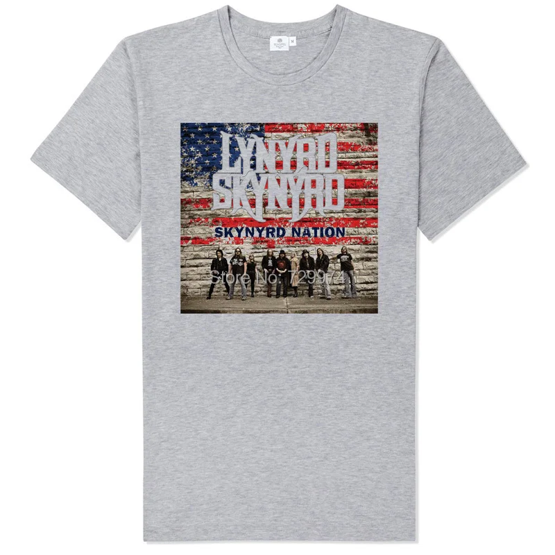 

lynyrd skynyrd nation picture poster printing south rock gray and white t shirt