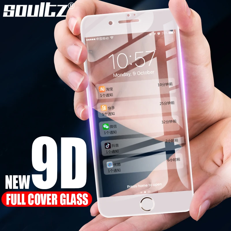 9D стекло на iPhone 6 6S Plus 8 7 Защита экрана Защитное для XS Max X XR 10 защита|Защитные стёкла