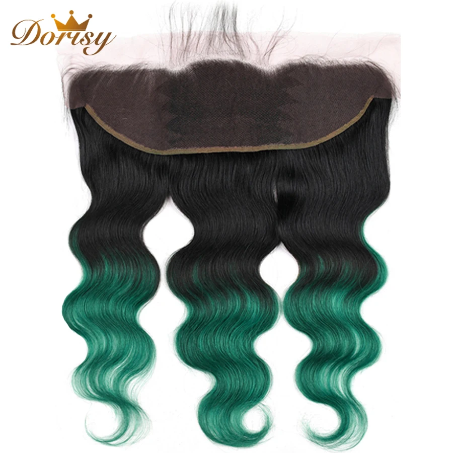 T1b Green Ombre Bundles With Closure Human Hair Bundles With Frontal Lace Frontal With Brazilian Remy Body Wave Hair Bundles