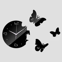 2016 heißer verkauf acryl wanduhr spiegel quarzuhr moderne design luxus 3d uhren wohnzimmer Abstrakte reloj de pared