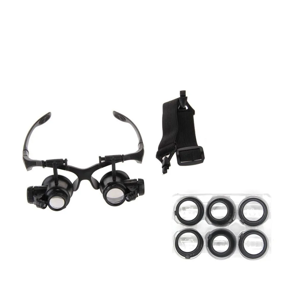 lente óptica lupa lupa ferramentas com 2 led