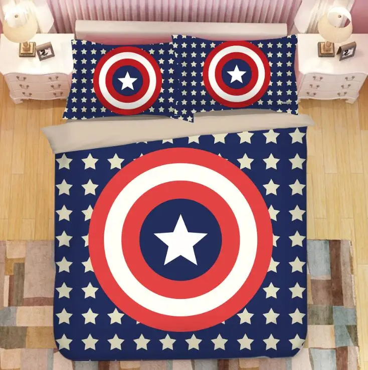 

five-pointed star beddengoed printed bed linen single twin queen king size 3/4PC duvet cover set boys pillowcases home textile