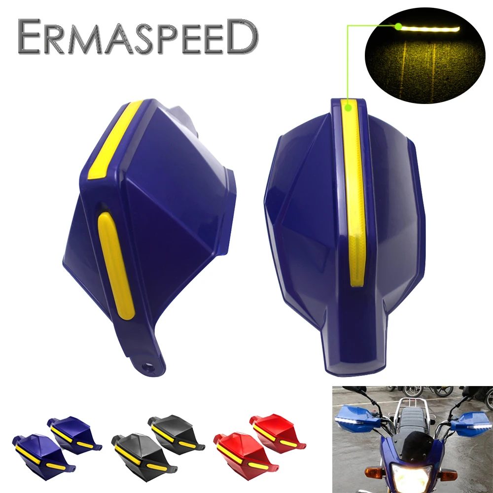 Pair Motorcycle Handguards 22mm 7/8'' LED Light Hand Protection for BMW