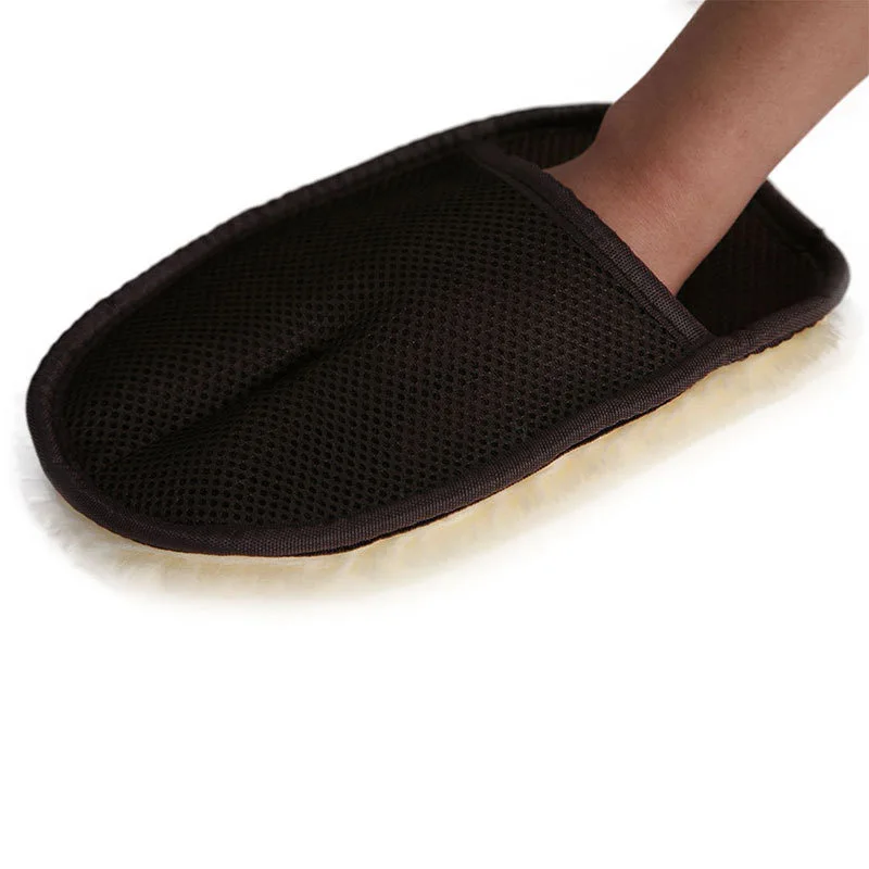 Vehemo Универсальный Авто Овечьей Шерсти Стиральная mitt полировки украсить перчатки практические