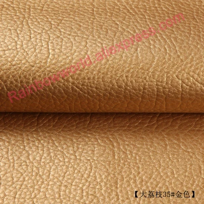 

35# golden High Quality Giant Pebble PU Leather fabric like leechee for DIY sofa table shoe bag bed material (50*69cm/piece)