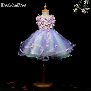 

2019 new girl unicorn party tutu dress princess toddler girls flower unicorn birthday dresses halloween thanksgiving costume