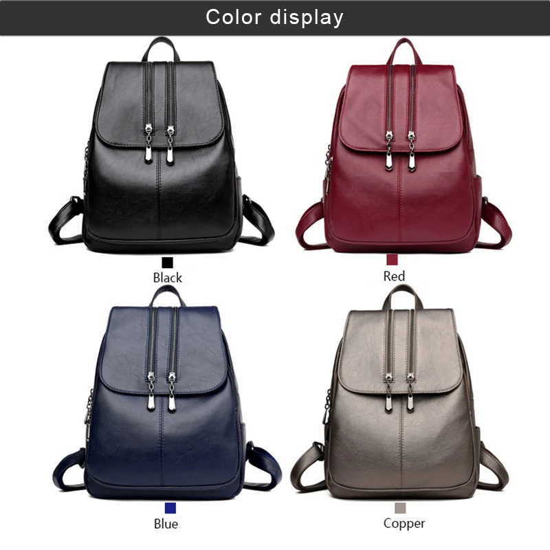 

2018 New Multifunction Cool Laptop Backpack Women Leather Luxury Backpack Women Fashion Satchel School Bag PU LBY2018