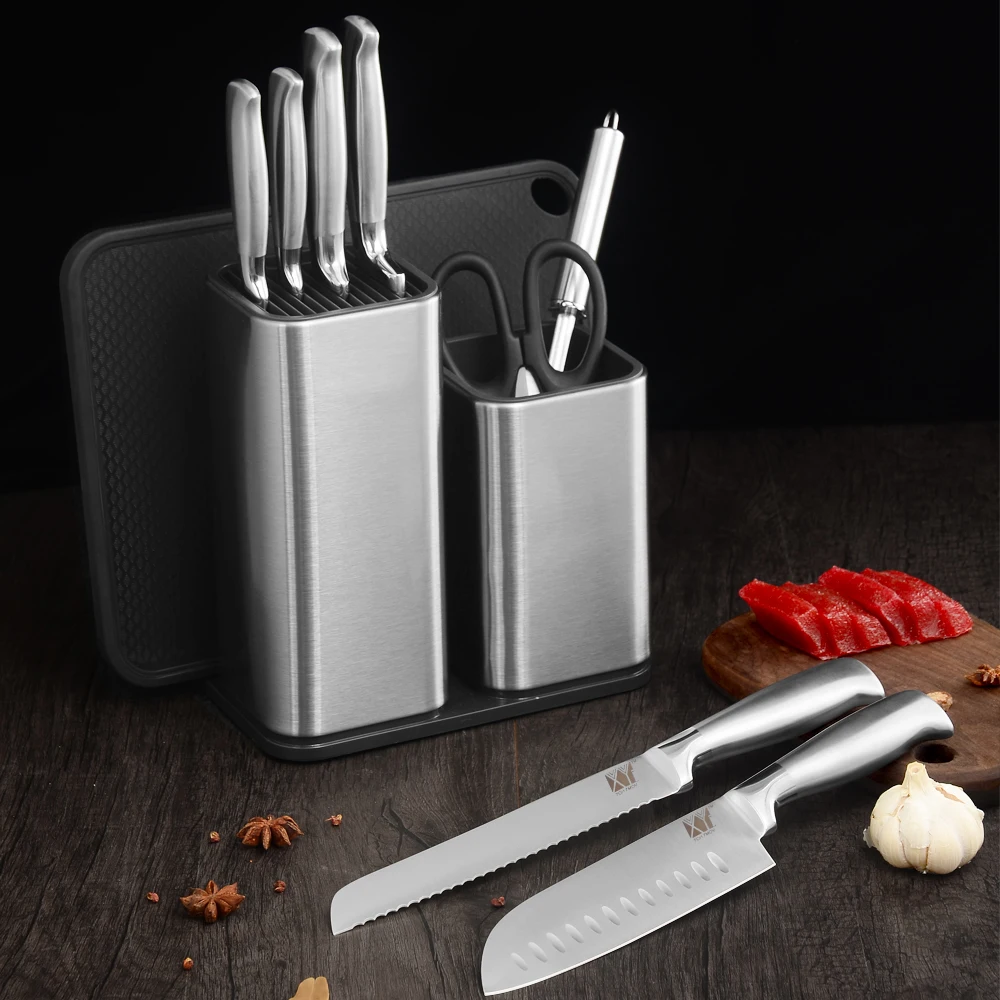 XYj Tool Holder Multifunctional Tool Holder Knife Block Hot Stainless Steel Kitchen Knife Stand Sooktops Tube Shelf Chromophous XYj Tool Holder Multifunctional Tool Holder Knife Block Hot Stainless Steel Kitchen Knife Stand Sooktops Tube Shelf Chromophous