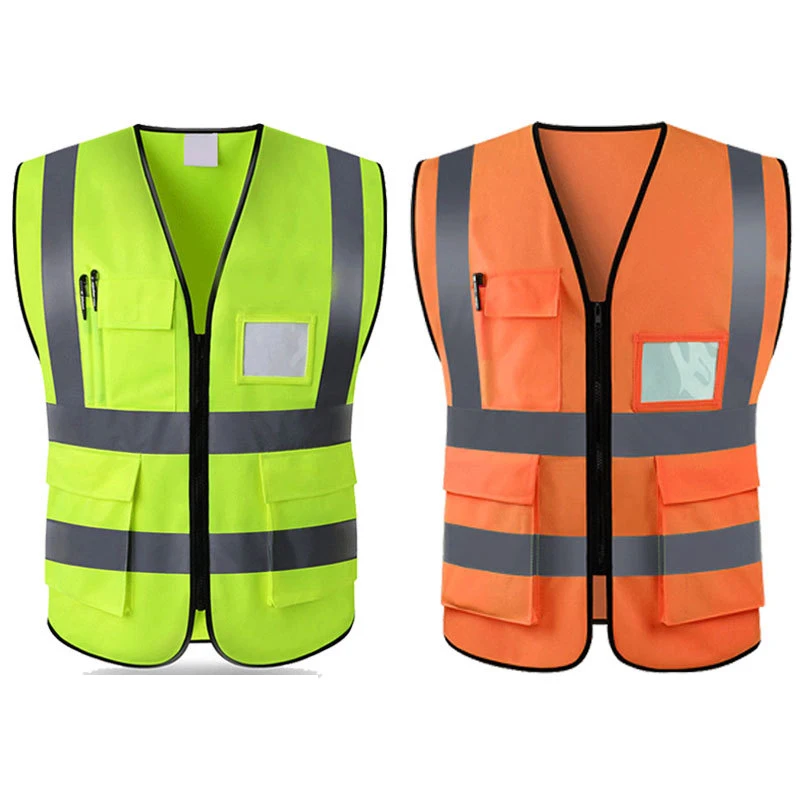 

Knitted Reflective Vest Outdoor Riding Safety Sanitation Workers Clothing Traffic Car Vests High Visibility Fluorescent Yellow