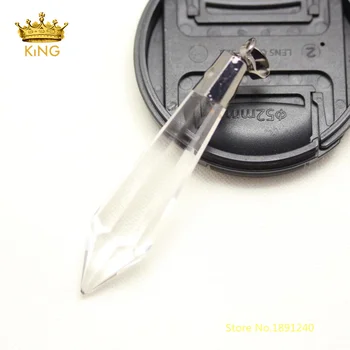 

10pcs Bezel Glass Faceted Points Pendants,Clear Glass Spike Shaped Glass Pendant with Gun Black Bails Charms Craft Necklace YT13