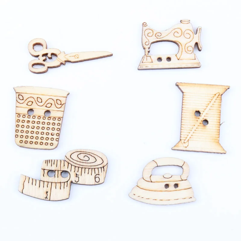 

20pcs Natrual Wooden decorative Buttons Mix for Handmade Sewing Scrapbooking Craft 18-30mm MT0901