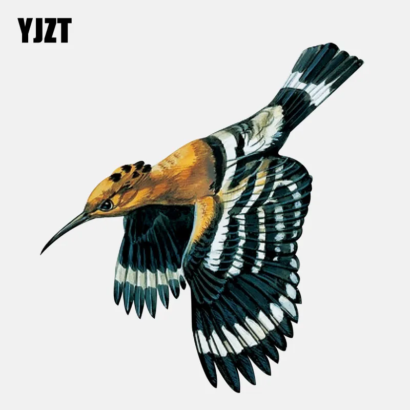 

YJZT 13.6CM*14.7CM Personalized Flying Hoopoe Bird PVC High Quality Car Sticker 11-01500
