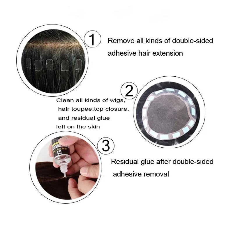 30ml Hair Extension Remover For Lace Wig Bond Toupee Top Closure Tape Glue Adhesive Hair Remover 1floz