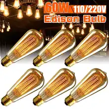 Smuxi E27 220 в 60 Вт лампа Эдисона в стиле ретро лампа накаливания EDISON лампа накаливания Ampoule винтажная лампа для декора