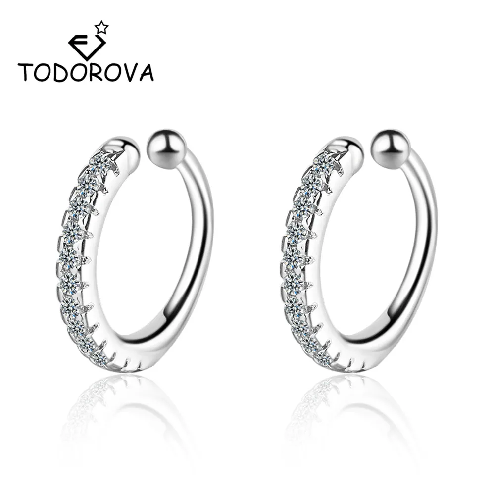 

Todorova Delicate Micro Pave AAA CZ Sparking Ear Cuff Clip on Earrings for Women Girl Without Piercing Earings Jewelry