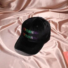 Женская бейсбольная шляпа из плюша с вышитыми разноцветными буквами, бейсбольная шляпа на осень и зиму