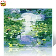 Monet водяной рисунок лилии DIY Цифровая живопись Домашний декор настенное искусство на холсте Цифровая живопись
