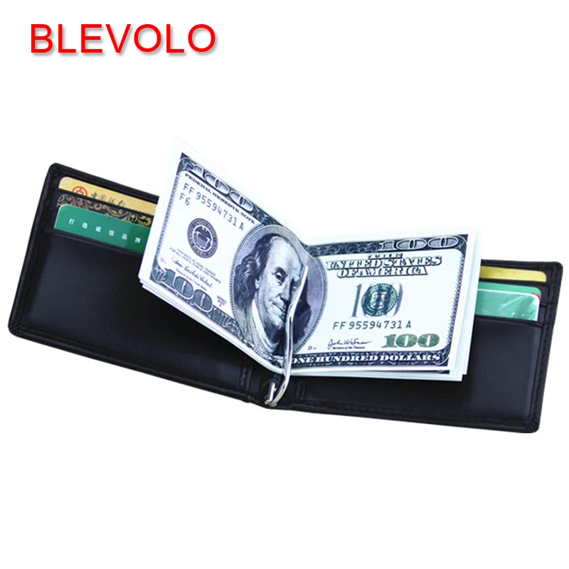 BLEVOLO брендовый мужской кошелек из натуральной кожи короткие кошельки