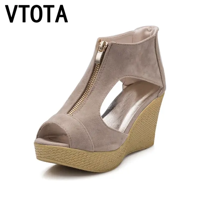 VTOTA Summer Shoes Woman Platform Sandals Women Soft Leather Casual Peep Toe Gladiator Wedges Women Shoes zapatos mujer A89