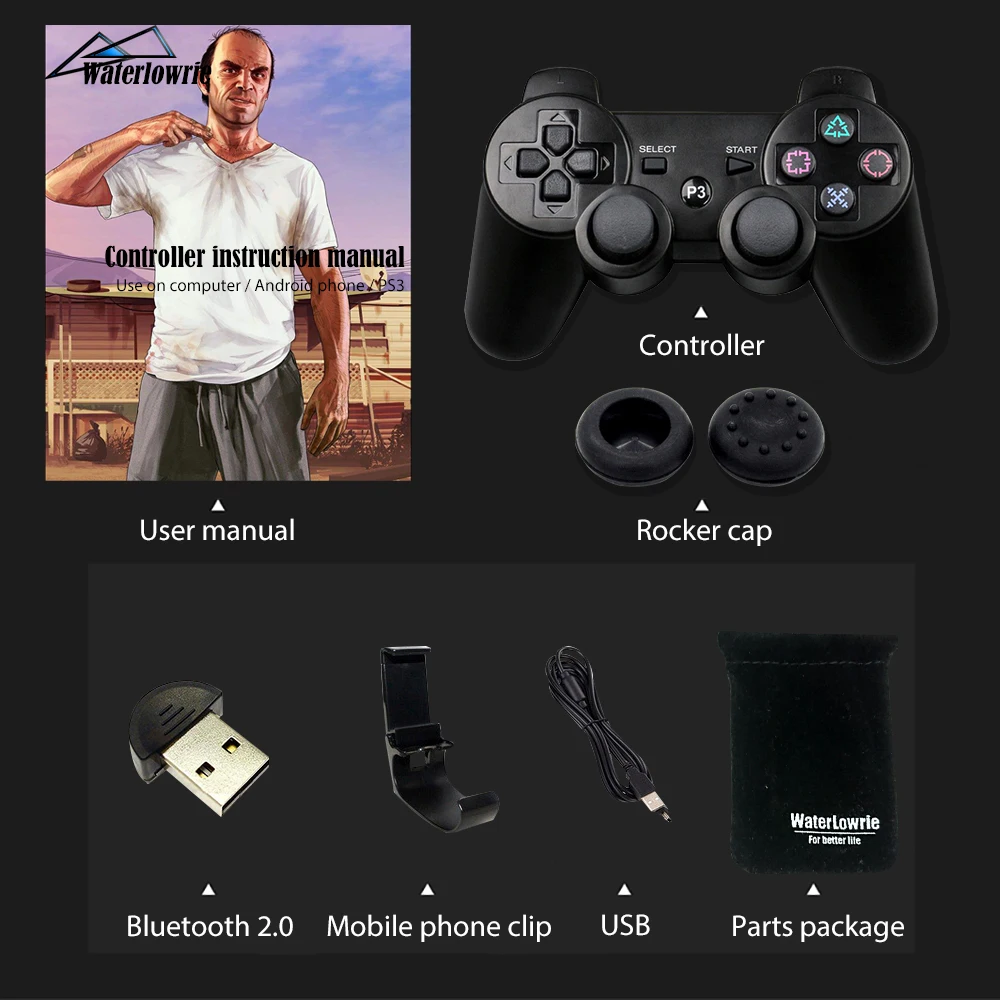 Controller For PS3 / PC /Android Mobile Phone, Wireless Bluetooth Gamepad For SONY Playstation 3 Dualshock Game Console Joystick Controller For PS3 / PC /Android Mobile Phone, Wireless Bluetooth Gamepad For SONY Playstation 3 Dualshock Game Console Joystick