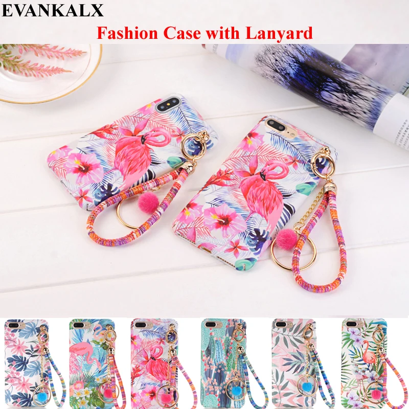 Evankalx чехол для телефона сo шнуром iPhone 7 8 7/8 плюс Жесткие защитные чехлы Funda