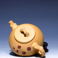 310 мл креативный фиолетовая глина yixing чайный горшок, скульптура Слива цветочная керамическая каменный Совок Чайник Китайский кунг-фу чайный чайник арт-подарки