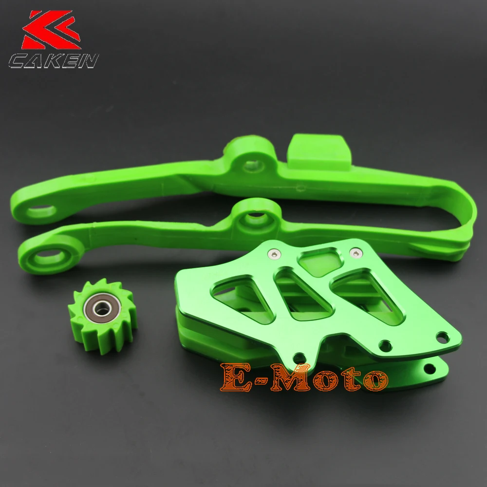 Billet Green Chain Guide Guard Swingarm Chain Slide Slider Roller