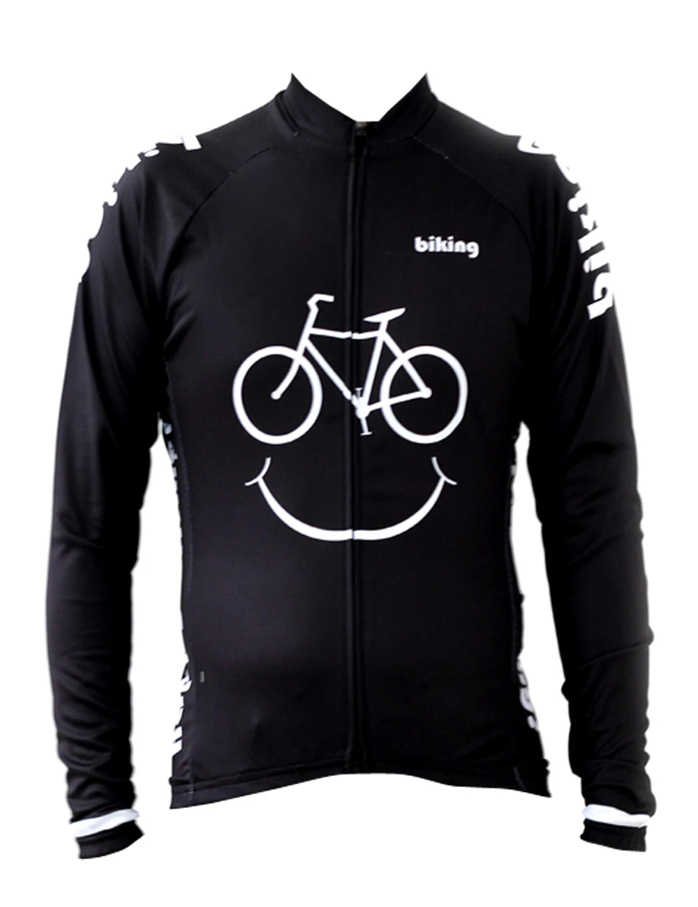 

Black Smile Face Bicycle Alien Mens Long Sleeve Cycling Jersey Cycling Clothing Bike Shirt Autumn Outdoor Racing Pro Clothes