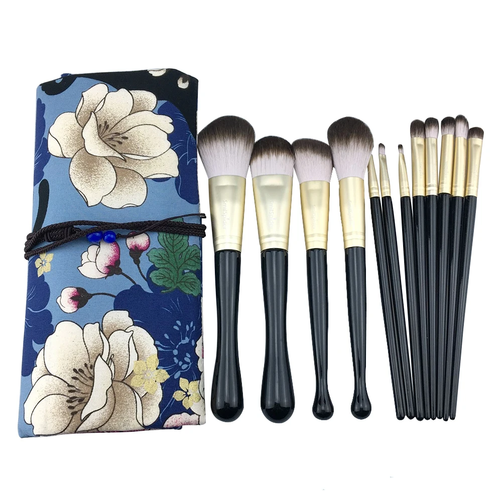 

Professional Women Wood Brushes Makeup Tool Kit Soft Makeup Brush Set 10pcs Foundation Powder Brush Make Up Tools With Bag