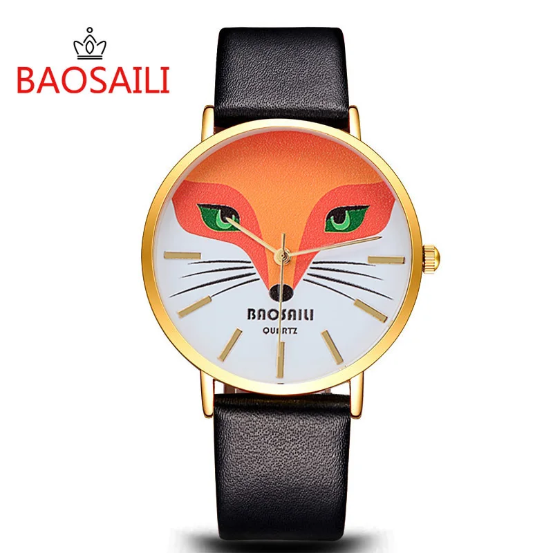 Модные модные современные женские часы BAOSAILI с изящным изображением лисы
