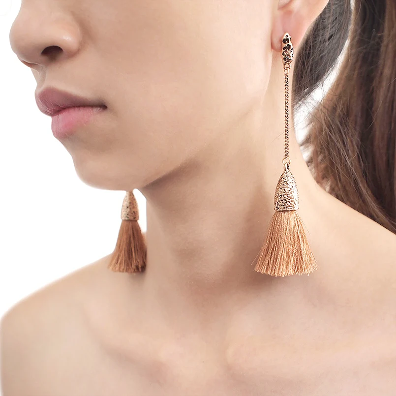 MANILAI Bohemia Long Tassels Earrings For Women Fashion Vintage Metal Statement Dangle Earrings Ethnic Earrings Jewelry Girls