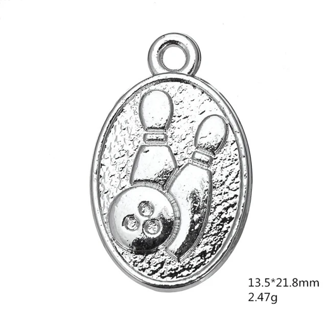 Best Price Antique Silver Oval Bowling Ball Tags Pendant Dance Charms For Handmade Women Jewelry Necklace Making DIY Accessories 50PCS