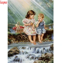 5D DIY Полная квадратная круглая Алмазная картина для сестры и брата фото на заказ Вышивка крестиком горный хрусталь мозаика домашний декор