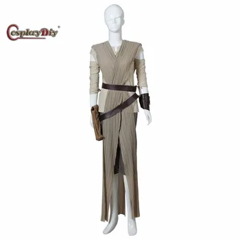 

Cosplaydiy Custom Made Movie The Force Awakens Rey Concept Adult Women Halloween Carnival Cosplay Costume J5