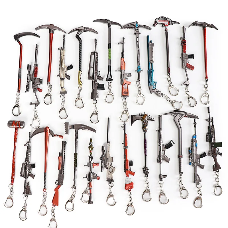 

2019 Charm Gun Model Keychain Game Fortress Night M4 Rifle Pickaxe Weapon Model Keychain Decoration Key Ring Men 's Gift