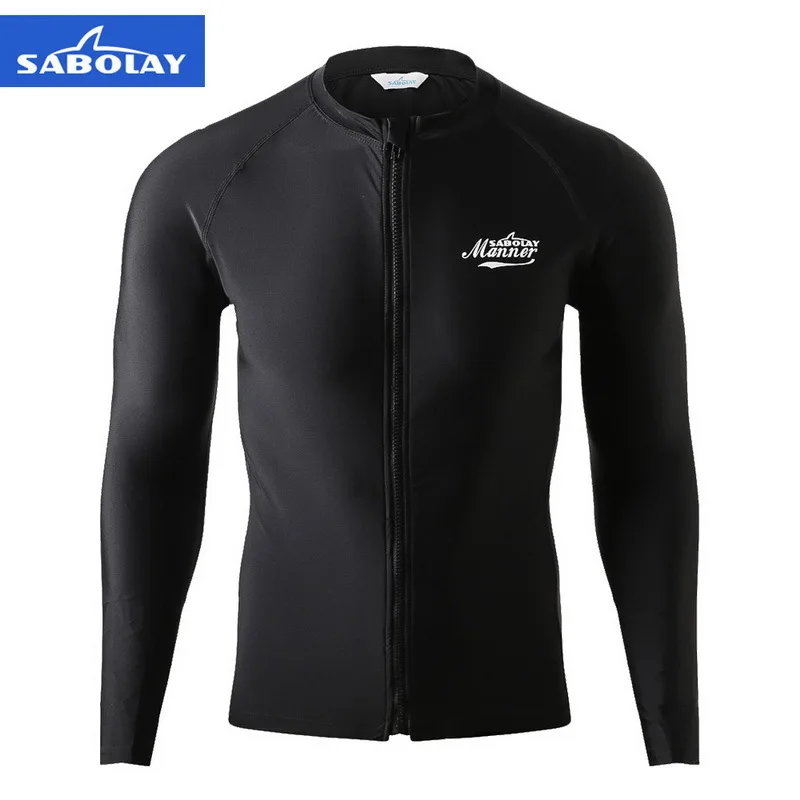 

SABOLAY Couple Surfing Zipper Coat Rash Guards Anti-UV Quick-drying Swimsuit Men Women Beach Long Sleeve Tops Trousers Swimwear